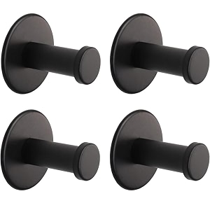 grovent 4 pcs self-adhesive stainless steel hooks heavy-duty wall hangings waterproof amp drill-free - strong towel coat and kitchen hooks for bathroom and kitchen