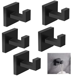 grovent 6 pcs bath towel hookmatte black robe hook for bathroom wall mounted heavy duty hook 304 stainless steel robe hooks for bathroom kitchen matt black