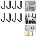GROVENT® 6 pcs Self-Adhesive Waterproof Stainless Steel Hooks: Heavy-Duty Wall Hangers for Bathroom &amp; Kitchen - No Drill Needed, Strong Hold for Coats and Towels (L- Black)