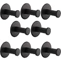 GROVENT® 8 pcs Self-Adhesive Stainless Steel Hooks: Heavy-Duty Wall Hangings, Waterproof &amp; Drill-Free - Strong Towel, Coat, and Kitchen Hooks for Bathroom and Kitchen