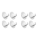 GROVENT® 8 Pcs Self-Adhesive Stainless Steel Hooks: Heavy-Duty, Waterproof Wall Hangers for Bathroom and Kitchen - Strong Hold for Coats, Towels, and More, No Drilling Needed (J Round Silver)
