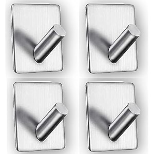 grovent adheshive wall hook pack of 4 pcs v - square silver