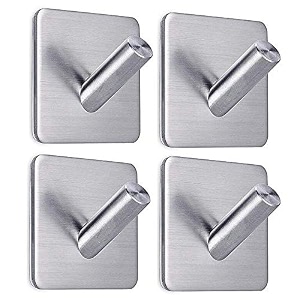 grovent adheshive wall hook pack of 8 pcs v - square silver