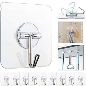 grovent adhesive hooks kitchen wall hooks-heavy duty 10kgmax nail free sticky hangers with stainless hooks reusable utility towel bath ceiling hooks20 pcs hanging hook