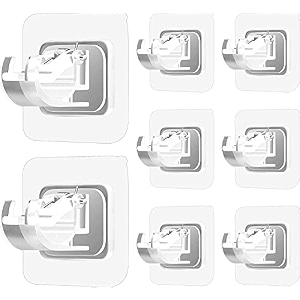 grovent 8 pcs no drill curtain rod bracket no drilling self adhesive curtain rod holder nail free adjustable curtain rod hooks curtain hanger for bathroom kitchen home bathroom and hoteltransparent