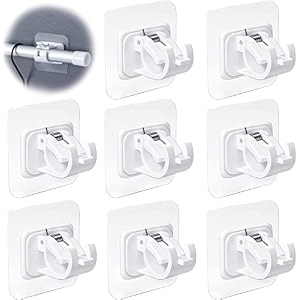 grovent 8 pcs no drill curtain rod bracket self adhesive holder hook nail free adjustable hanger for bathroom kitchen home and hotel white