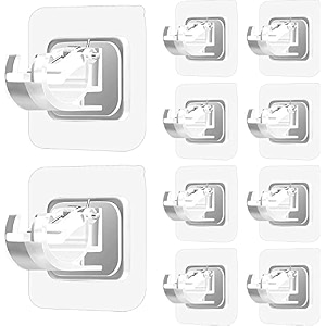 grovent 10 pcs no drill curtain rod bracket no drilling self adhesive curtain rod holder nail free adjustable curtain rod hooks curtain hanger for bathroom kitchen home bathroom amp hoteltransparent
