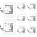 GROVENT® 8 PCS No Drill Curtain Rod Bracket No Drilling Self Adhesive Curtain Rod Holder Nail Free Adjustable Curtain Rod Hooks Curtain Hanger for Bathroom Kitchen Home Bathroom and Hotel(Transparent)