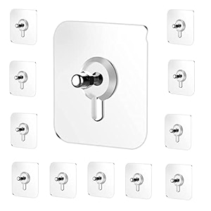 grovent nail hook for photo frame wall - non-trace no drilling screw adhesive for bathroom shower kitchen installation - waterproof transparent hanging screws 8 pcs
