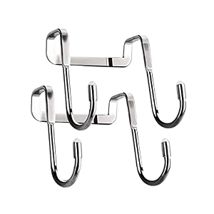 grovent over the door hook hanger wall organiser detachable hook rack for hanging towel  clothes hanger  multipurpose stainless steel hooks nail-free pack of 6 pcs silver door hook