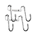 Grovent Over The Door Hook Hanger Wall Organiser Detachable Hook Rack for Hanging Towel | Clothes Hanger | Multipurpose Stainless Steel Hooks Nail-Free (Pack of 5 PCS, Silver Door Hook)