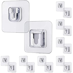 grovent plastic heavy duty sticky multi-purpose double-sided adhesive waterproof and oil-proof wall hooks for 10kg max pack of 12 pcs double side