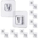 Grovent Plastic Heavy Duty Sticky Multi-Purpose Double-Sided Adhesive Waterproof and Oil-Proof Wall Hooks for 10kg Max (Pack of 18 PCS Double Side)