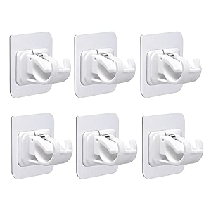 grovent self adhesive curtain holders brackets without drilling curtain rod bracket adhesive curtain rod holder hooks door and window curtain brackets 6 pcs white