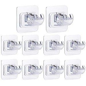 grovent self adhesive curtain holders brackets without drilling curtain rod bracket adhesive curtain rod holder hooks door and window curtain brackets 10 pcs transparent