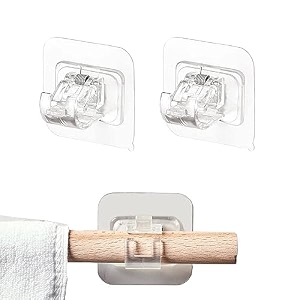 grovent self adhesive curtain holders brackets without drilling curtain rod bracket adhesive curtain rod holder hooks door and window curtain brackets 2 pcs transparent