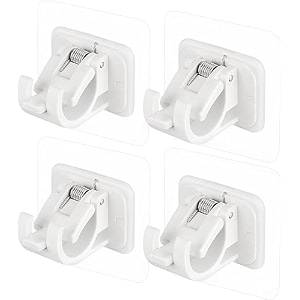 grovent self adhesive curtain holders brackets without drilling curtain rod bracket adhesive curtain rod holder hooks door and window curtain brackets 4 pcs white