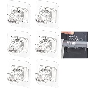 grovent self adhesive curtain holders brackets without drilling curtain rod bracket adhesive curtain rod holder hooks door and window curtain brackets 6pcs transparent