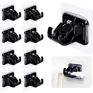 grovent self adhesive curtain holders brackets without drilling curtain rod bracket adhesive curtain rod holder hooks door and window curtain brackets 6 pcs black
