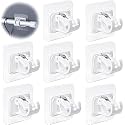 GROVENT® Self Adhesive Curtain Holders Brackets Without Drilling, Curtain Rod Bracket, Adhesive Curtain Rod Holder Hooks, Door and Window Curtain Brackets (8 PCS, White)
