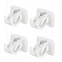 GROVENT® Self Adhesive Curtain Holders Brackets Without Drilling, Curtain Rod Bracket, Adhesive Curtain Rod Holder Hooks, Door and Window Curtain Brackets (4 PCS, White)
