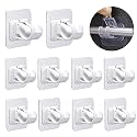 GROVENT® Self Adhesive Curtain Holders Brackets Without Drilling, Curtain Rod Bracket, Adhesive Curtain Rod Holder Hooks, Door and Window Curtain Brackets (10 PCS, White)