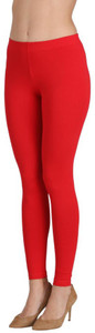 groversons paris beauty ankle length ethnic wear legging red solid