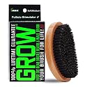 GROW Beard Brush & 360 Wave Brush for Men - Natural Boar Bristle For Fuller, Thicker Hair, Beard & Mustache - Premium Full-Size to Exfoliate, Strengthen Hair, Stimulate & Boost Growth