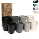 Grow Forward Premium Wheat Straw Cups - 13 & 20 oz Unbreakable BPA Free Hard Plastic Cups - Reusable Lightweight Plastic Drinking Glasses for Kitchen, Outdoor, Water, Camping, RV - Moonlight