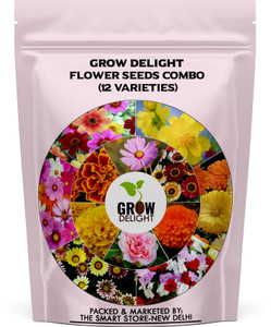 growdelight grow delight flower seeds combo 12 variety800 seeds  flower plants for home garden  flower seeds for terrace gardening 800 flower seeds for all season seed