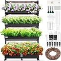 Growell Large Hydroponics Growing System Kit, 120 Pods Vertical Hydroponic Garden with 2 Light Modes Grow Light, Auto Circulating Water System, 48L Indoor Gardening System for Herb Vegetable Fruit
