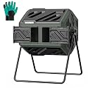 THE Growing 43 Gal Outdoor Compost Bin Tumbler for Backyard Garden, Green