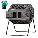 THE Growing 43 Gal Outdoor Compost Bin Tumbler for Backyard Garden, Brown