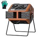 THE Growing 43 Gal Outdoor Compost Bin Tumbler for Backyard Yard, Orange