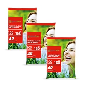growlam premium glossy photo paper 180 gsm 4r size 100 sheets pack of 3