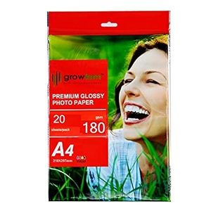 growlam premium glossy photo paper 180 gsm 20 sheets