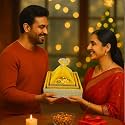GROWNEX Hampers Rakhi Gift Hamper Basket Empty | Yellow Net Decorative Basket for Dry Fruit Gifting | Wedding Favour &amp; Baby Shower Organizer | Storage Hamper Tray Basket | Set of 3
