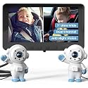 GROWNSY Dual Car Camera Baby Monitor, 7" 1080P AHD Car Camera for 2kids, Backseat Mirror for Baby Rear Facing with Infrared Night Vision, Easily Observe Baby's Every Move