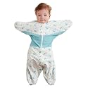 GROWNSY Transitional Swaddle Sleep Sack 6-12 Months,Starfish Design Baby Swaddle Sack, Dual-Zipper for Easy Diaper Changes, Proper Hip Development &amp; Openable Foot Button, 19-27 lbs, Whales and the Sea