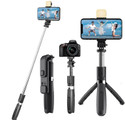 Growtechnohub R1S 3-in-1 Bluetooth Selfie Sticks with Flash, Detachable Wireless Remote G7 Monopod Kit, Tripod, Tripod Kit