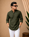 Growwax Men Self Design Straight Kurta
