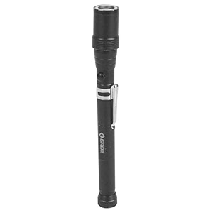 groz led extendable torch with built in magnetic  pick metallic parts  flexible design  4 dry cell batteries  torch for garage workshop industrial diy use  led131