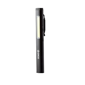groz rechargeable pen light with 5w cob and 3w spotlight  inbuilt uv and laser  mini torch for trekking camping emergency  handsfree torch  type-c fast charging light  led175 450 lumens