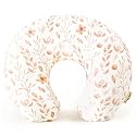 GRSSDER Nursing Pillow Cover, Stretchy Soft Minky Breastfeeding Pillow Slipcover, Fit Most Nursing Support Pillows for Breastfeeding, Comfortable Safe Pillow Cover, Watercolor Pink Flora