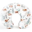 GRSSDER Nursing Pillow Cover, Stretchy Soft Minky Fabric Covers, Fit Most Nursing Support Pillows for Breastfeeding, Comfortable Safe Pillow Cover, Stylish Cute Bear Pattern