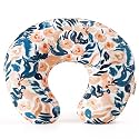 GRSSDER Reversible Nursing Pillow Cover, Ultra Soft Stretchy Minky Removable Nursing Covers Fitted for Breastfeeding Pillows Snug and Safe, Blush Flora