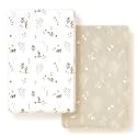 GRSSDER Stretch Ultra Soft Jersey Knit Fitted Pack n Play Sheets Set 2 Pack, Portable/Mini Crib Sheets for Boys and Girls, Stylish Watercolor Rabbit Pattern