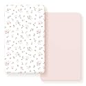 GRSSDER Stretch Ultra Soft Jersey Knit Fitted Crib Sheets Set 2 Pack, Universal Fitted Most Crib Mattress Pads Safe and Snug, Breathable Crib Fitted Sheet for Baby, Pink Rose Print