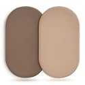 GRSSDER Stretchy Ultra Soft Fitted Bassinet Sheet 2 Pack, Universal Fit for Bassinets Baby Cradle Moses Basket Oval Rectangle Mattress Safe and Snug, Jersey Bassinet Sheets for Baby, Tan & Brown
