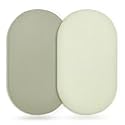 GRSSDER Stretchy Ultra Soft Fitted Bassinet Sheet 2 Pack, Universal Fit for Bassinets Baby Cradle Moses Basket Oval Rectangle Mattress Safe and Snug, Jersey Bassinet Sheets for Girls, Sage